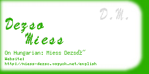 dezso miess business card